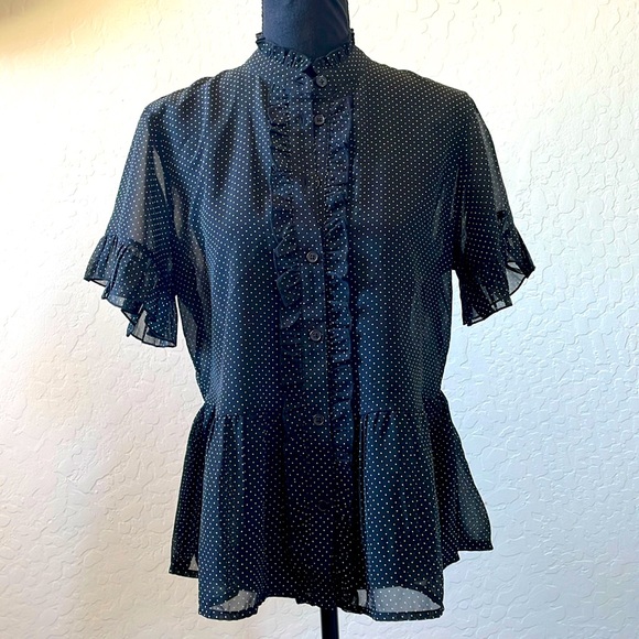 Polka dot peplum top - Picture 1 of 8